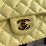Chanel Classic Handbag Lambskin & Gold/Silver Metal A01112 Yellow Size 25 cm - 2