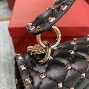 Valentino Rockstud Spike Medium Quilted Top-Handle Bag Black Size 24 x 6.5 x 16 cm - 6