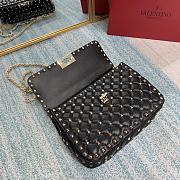 Valentino Rockstud Spike Medium Quilted Top-Handle Bag Black Size 24 x 6.5 x 16 cm - 2
