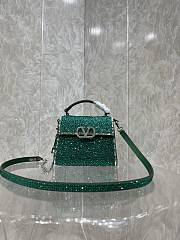 Valentino Garavani Crystal Embellished Mini Top Handle Bag Green Size 19 x 13 x 9 cm - 1