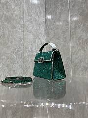 Valentino Garavani Crystal Embellished Mini Top Handle Bag Green Size 19 x 13 x 9 cm - 6