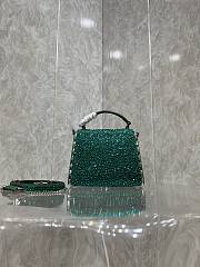 Valentino Garavani Crystal Embellished Mini Top Handle Bag Green Size 19 x 13 x 9 cm - 4