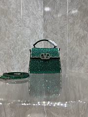 Valentino Garavani Crystal Embellished Mini Top Handle Bag Green Size 19 x 13 x 9 cm - 3