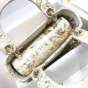 Dior Mini Lady Dior Bag White Calfskin with Gold-Tone Printed Size 17 x 15 x 7 cm - 6