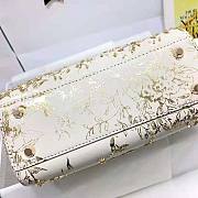 Dior Mini Lady Dior Bag White Calfskin with Gold-Tone Printed Size 17 x 15 x 7 cm - 5