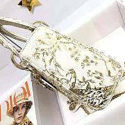 Dior Mini Lady Dior Bag White Calfskin with Gold-Tone Printed Size 17 x 15 x 7 cm - 4
