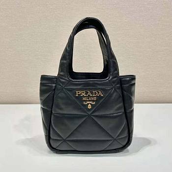 Prada Small Nappa-Leather Tote Bag with Topstitching Size 17 x 10 x 19 cm