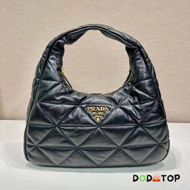 Prada Large Topstitched Nappa Leather Bag Black Size 27 x 11.5 x 40 cm - 1