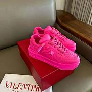 Valentino Unisex One Stud XL Sneaker in Nappa Leather Rose - 2