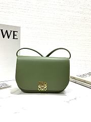 Loewe Goya Small Leather Shoulder Bag Green Size 18.5 x 3 x 12.5 cm - 4