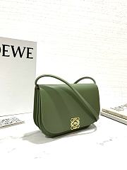 Loewe Goya Small Leather Shoulder Bag Green Size 18.5 x 3 x 12.5 cm - 3