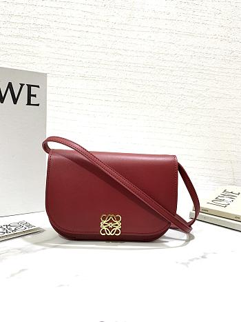Loewe Goya Small Leather Shoulder Bag Red Size 18.5 x 3 x 12.5 cm