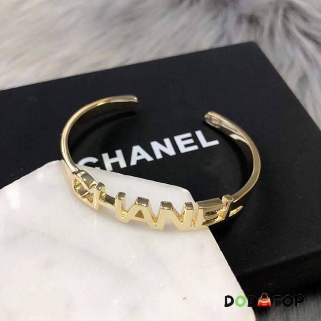 Chanel Logo Print Bracelet Gold - 1