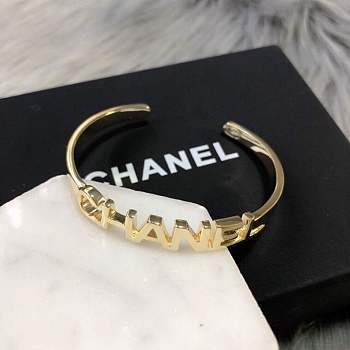 Chanel Logo Print Bracelet Gold