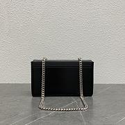 Celine Chain Box Triomphe Bag In Shiny Calfskinblack Silver Size 23 × 5 × 13.5 cm - 3