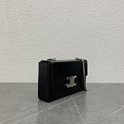 Celine Chain Box Triomphe Bag In Shiny Calfskinblack Silver Size 23 × 5 × 13.5 cm - 4
