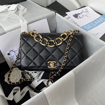 Chanel AS3367 Classic Rhombic Flap Bag Black Size 23 x 10 x 15.5 cm 