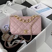 Chanel AS3367 Classic Rhombic Flap Bag Pink Size 23 x 10 x 15.5 cm - 1