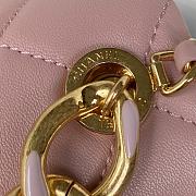 Chanel AS3367 Classic Rhombic Flap Bag Pink Size 23 x 10 x 15.5 cm - 3