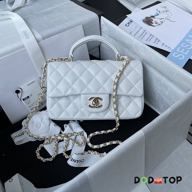 Chanel Mini CF Handle Handbag AS2431 White Size 20 x 12 x 6 cm - 1
