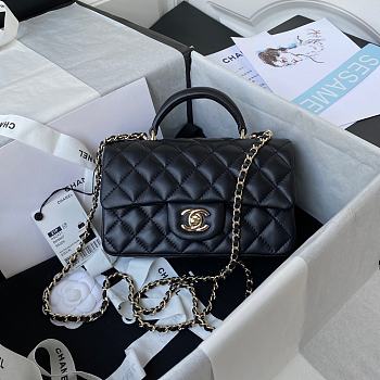 Chanel Mini CF Handle Handbag AS2431 Black Size 20 x 12 x 6 cm