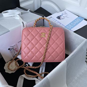 Chanel AS3319 Cosmetic Bag Pink Size 16 x 20.5 x 7.5 cm
