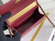 Chanel Handle Chain Flap Bag Small Red Size 11.5 x 14.5 x 5 cm  - 4