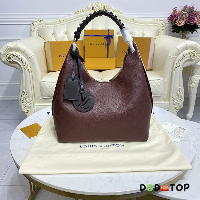 Louis Vuitton LV Carmel Mahina Bag M52950 Wine Red Size 35 x 40 x 17 cm - 1