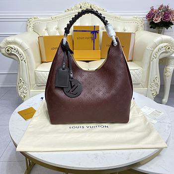 Louis Vuitton LV Carmel Mahina Bag M52950 Wine Red Size 35 x 40 x 17 cm