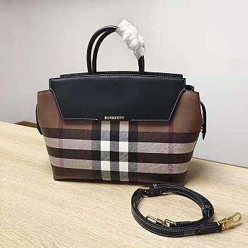 Burberry Check and Leather Medium Catherine Bag Size 28 x 13 x 23 cm