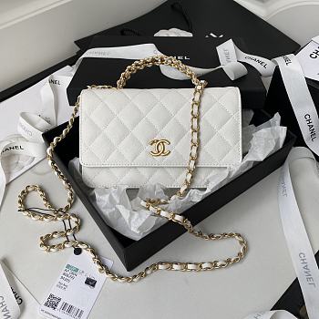 Chanel Woc Bag AP2804 White Size 12 x 19 x 3 cm