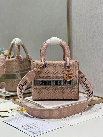 Dior D-Lite Bag Pink Size 24 x 20 x 11 cm