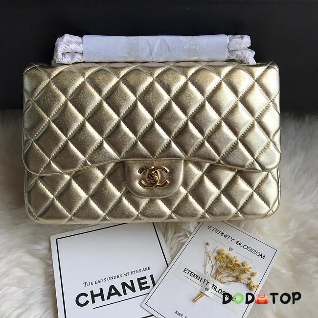 Chanel A01113 Jumbo Classic Flap Bag Gold with Silver/Gold Size 30 cm - 1