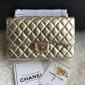 Chanel A01113 Jumbo Classic Flap Bag Gold with Silver/Gold Size 30 cm