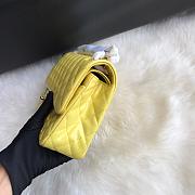 Chanel Shinny Leather Medium Classic Flap Bag Yellow Size 25 cm - 6