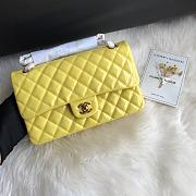 Chanel Shinny Leather Medium Classic Flap Bag Yellow Size 25 cm - 5