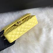 Chanel Shinny Leather Medium Classic Flap Bag Yellow Size 25 cm - 4