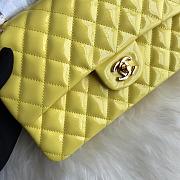 Chanel Shinny Leather Medium Classic Flap Bag Yellow Size 25 cm - 3