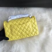 Chanel Shinny Leather Medium Classic Flap Bag Yellow Size 25 cm - 2