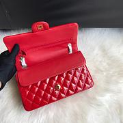 Chanel Shinny Leather Medium Classic Flap Bag Red Size 25 cm - 6