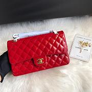Chanel Shinny Leather Medium Classic Flap Bag Red Size 25 cm - 5