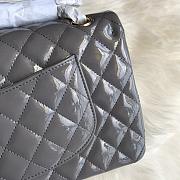 Chanel Shinny Leather Medium Classic Flap Bag Grey Size 25 cm - 4