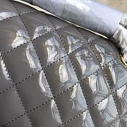 Chanel Shinny Leather Medium Classic Flap Bag Grey Size 25 cm - 2