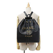 Chanel Deauville Drawstring Bucket Bag Studded Caviar Black Size 42 x 35.5 x 14 cm - 5