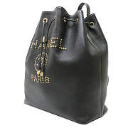Chanel Deauville Drawstring Bucket Bag Studded Caviar Black Size 42 x 35.5 x 14 cm - 4