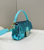 Fendi Baguette Blue Bag Size 27 cm - 2