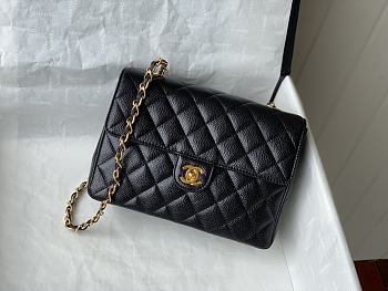 Chanel Flap Caviar Black Bag Size 20 x 6.5 x 14.5 cm