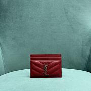 YSL Card Holder Red Size 10.5 × 7.5 × 0.5 cm - 1