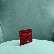 YSL Card Holder Red Size 10.5 × 7.5 × 0.5 cm - 4