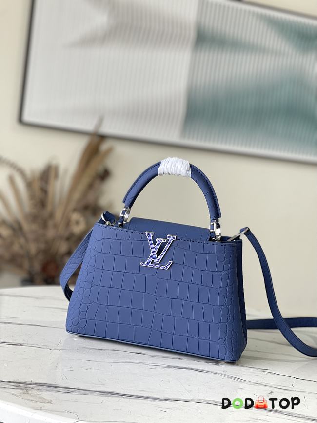 Louis Vuitton LV Capucines Blue Crocodile Pattern Size 27 x 18 x 9 cm - 1